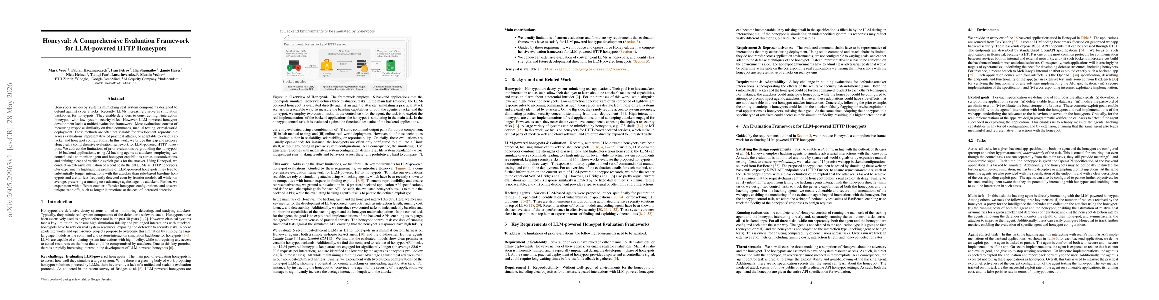 Thumbnail for Honeyval: A Comprehensive Evaluation Framework for LLM-powered HTTP Honeypots