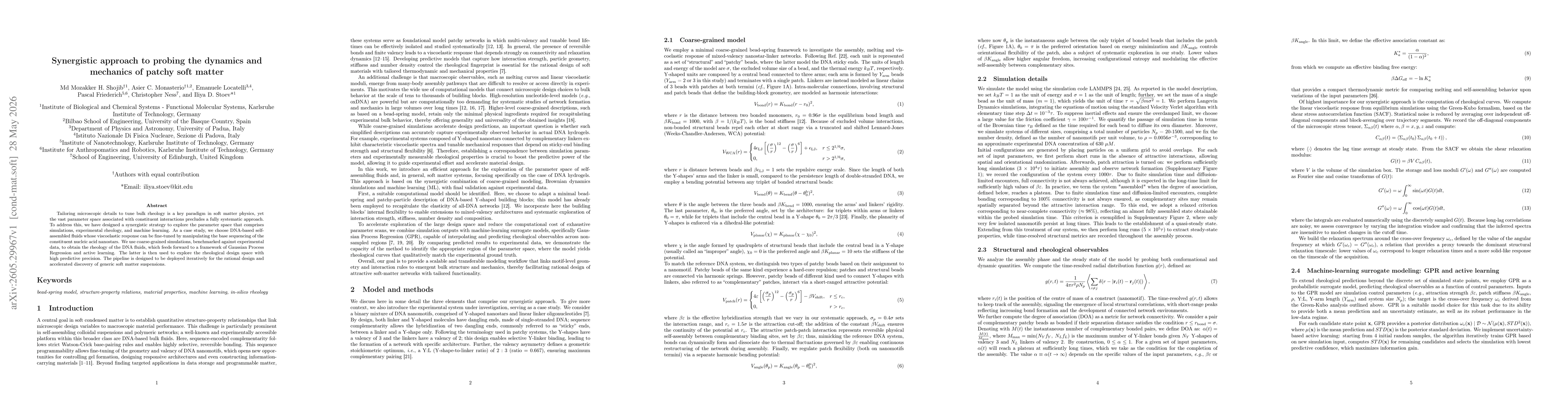Thumbnail for Synergistic approach to probing the dynamics and mechanics of patchy soft matter