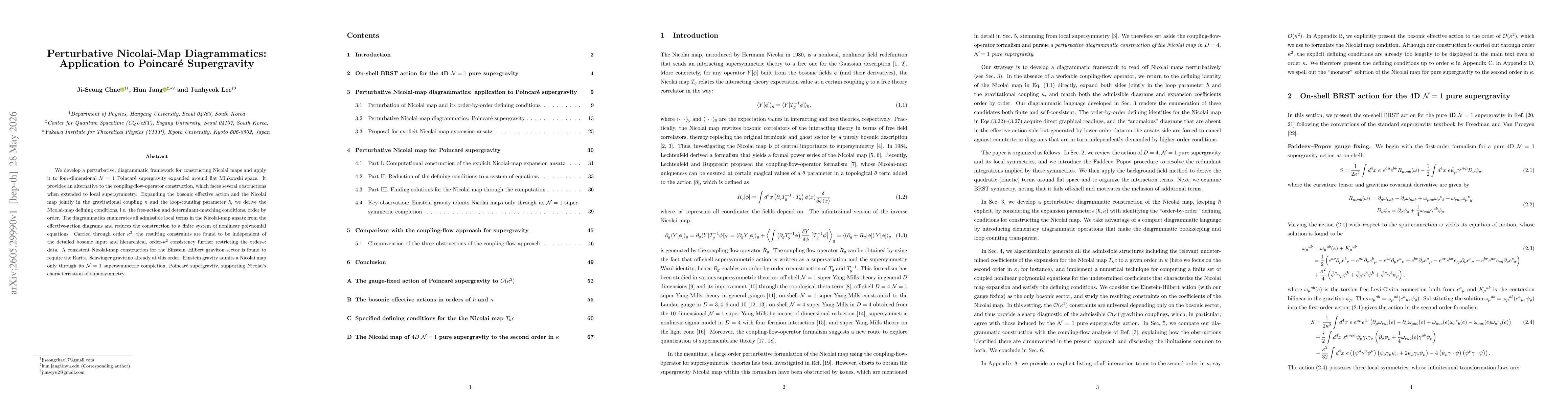 Thumbnail for Perturbative Nicolai-Map Diagrammatics: Application to Poincaré Supergravity