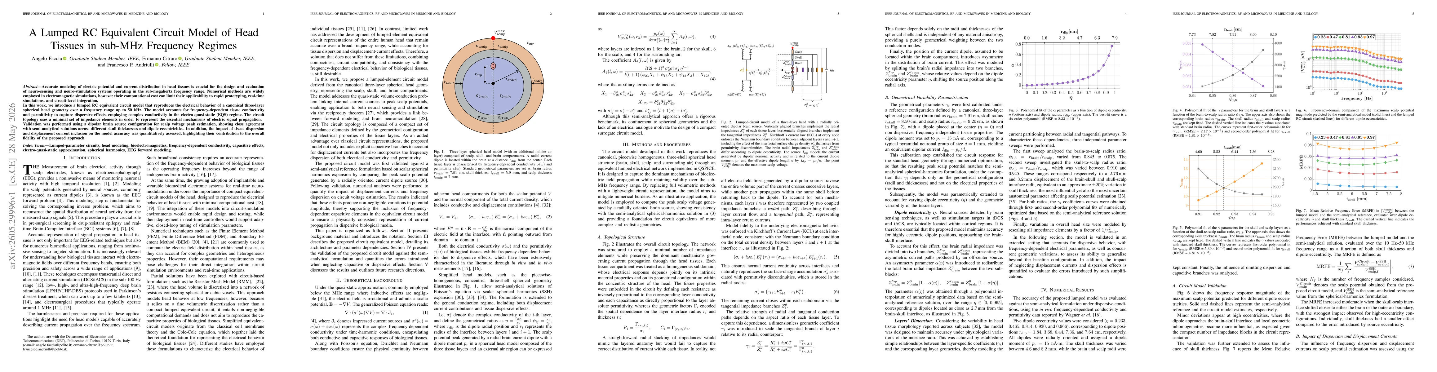 Thumbnail for A Lumped RC Equivalent Circuit Model of Head Tissues in sub-MHz Frequency Regimes