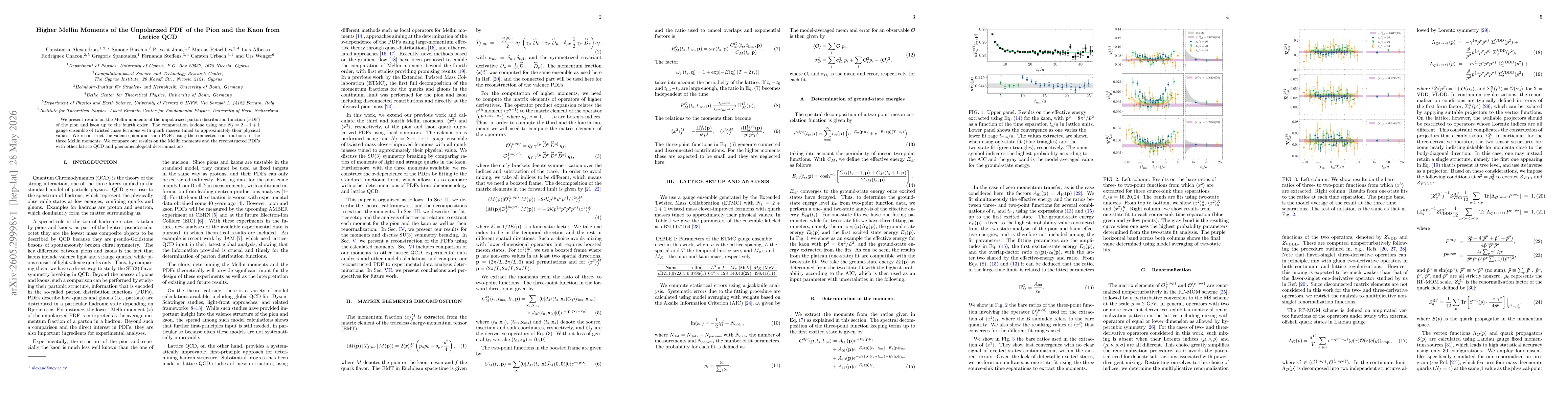 Thumbnail for Higher Mellin Moments of the Unpolarized PDF of the Pion and the Kaon from Lattice QCD