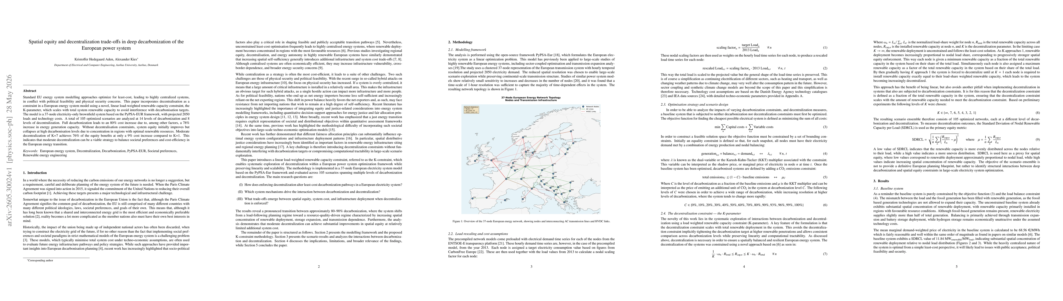 Thumbnail for Spatial equity and decentralization trade-offs in deep decarbonization of the European power system