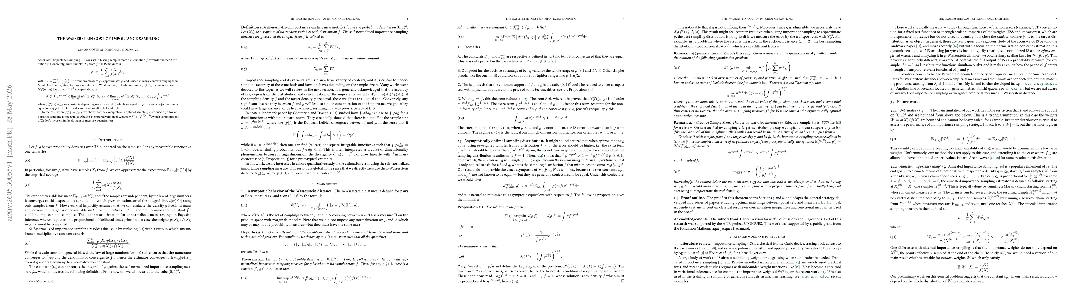 Thumbnail for The Wasserstein cost of Importance Sampling