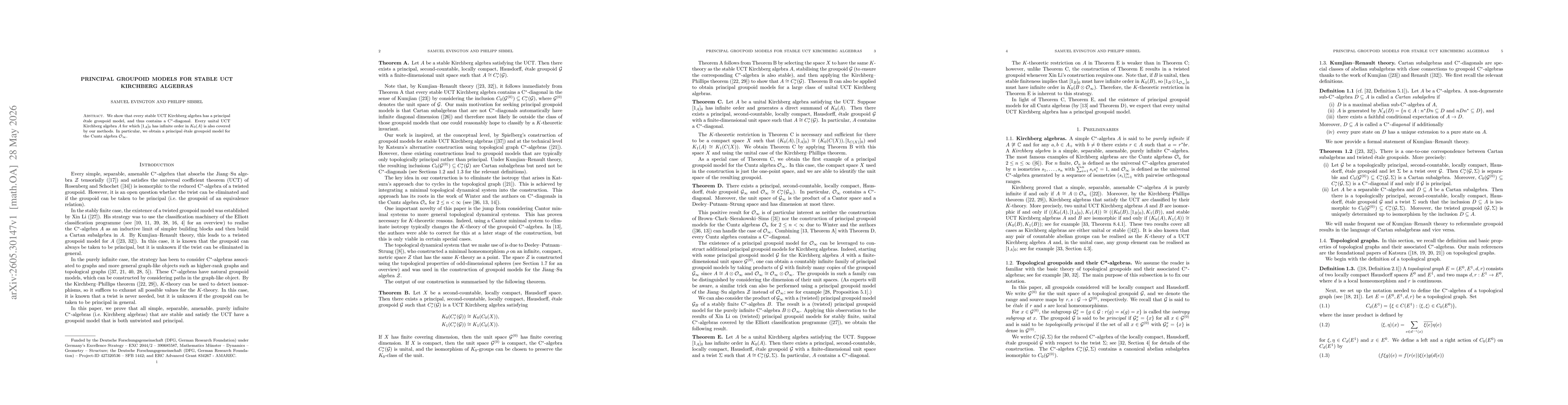 Thumbnail for Principal groupoid models for stable UCT Kirchberg algebras