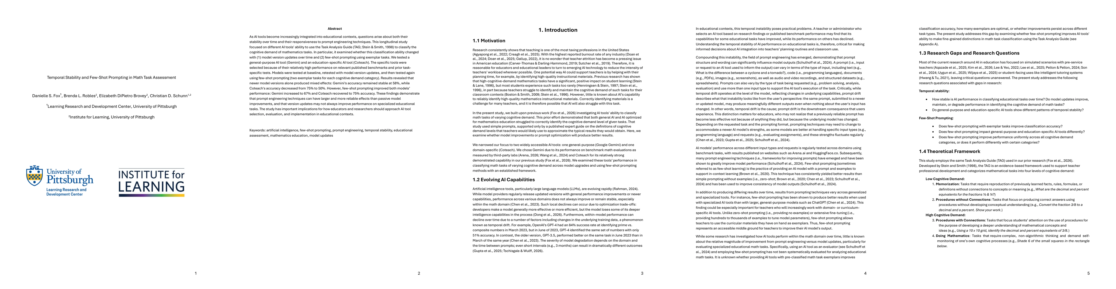 Thumbnail for Temporal Stability and Few-Shot Prompting in Math Task Assessment