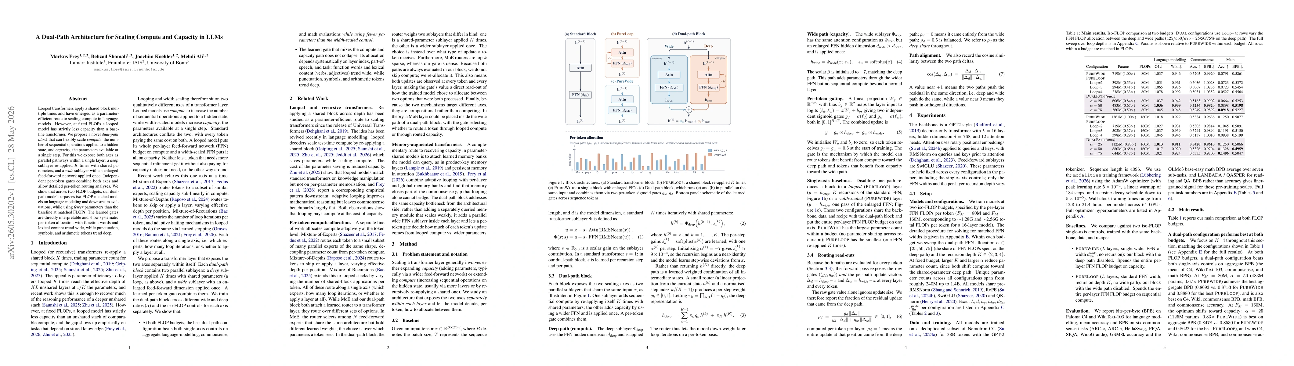 Thumbnail for A Dual-Path Architecture for Scaling Compute and Capacity in LLMs