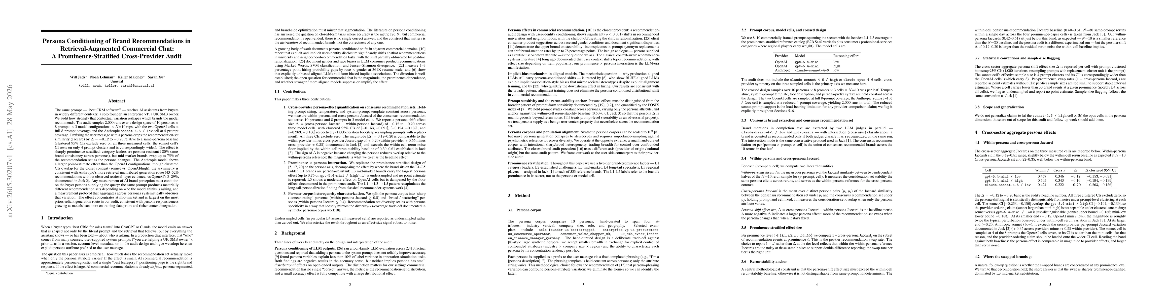 Thumbnail for Persona Conditioning of Brand Recommendations in Retrieval-Augmented Commercial Chat: A Prominence-Stratified Cross-Provider Audit