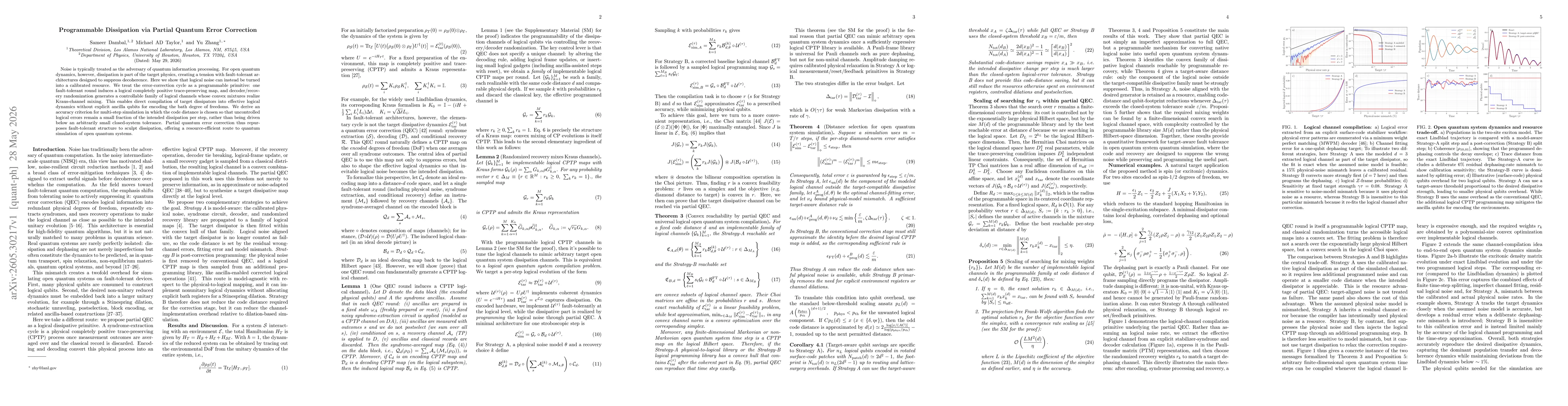 Thumbnail for Programmable Dissipation via Partial Quantum Error Correction