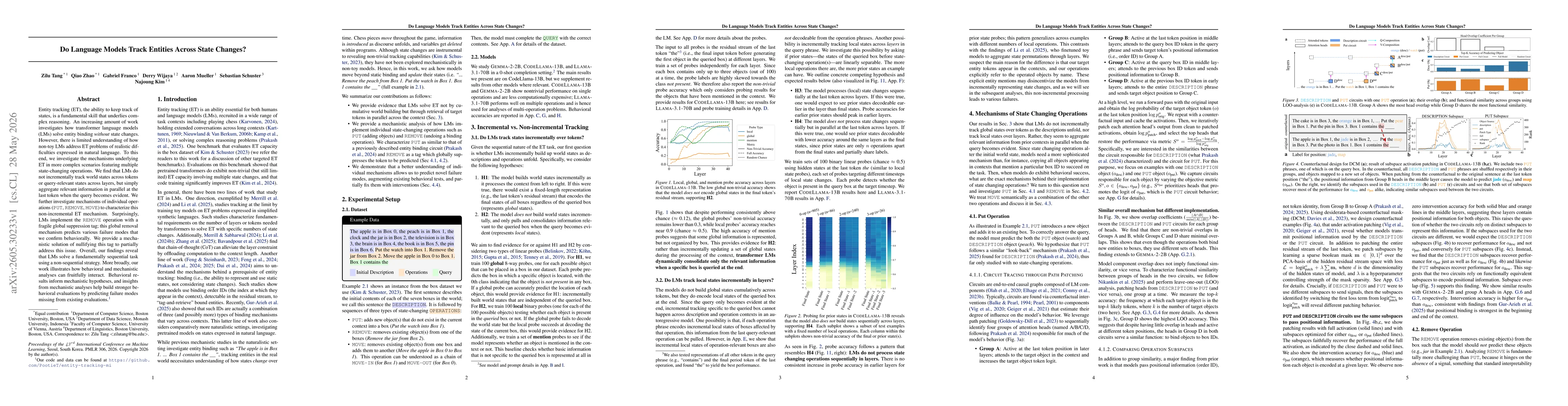 Thumbnail for Do Language Models Track Entities Across State Changes?