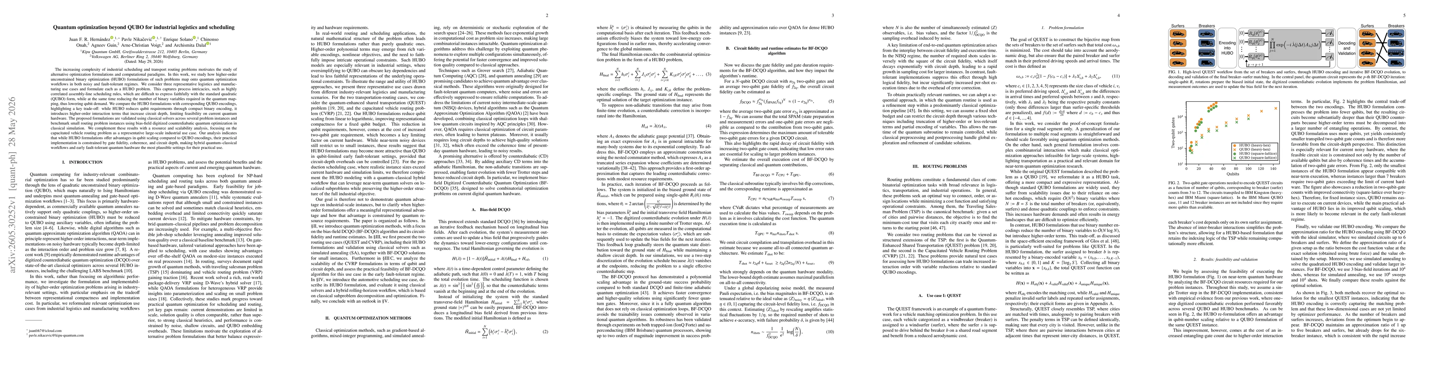 Thumbnail for Quantum optimization beyond QUBO for industrial logistics and scheduling