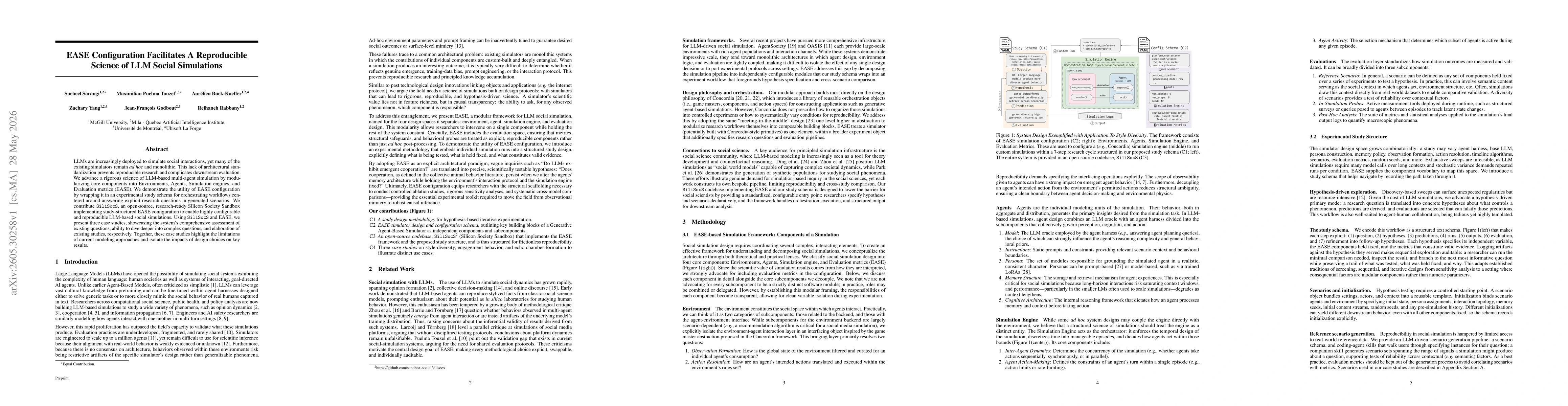 Thumbnail for EASE Configuration Facilitates A Reproducible Science of LLM Social Simulations
