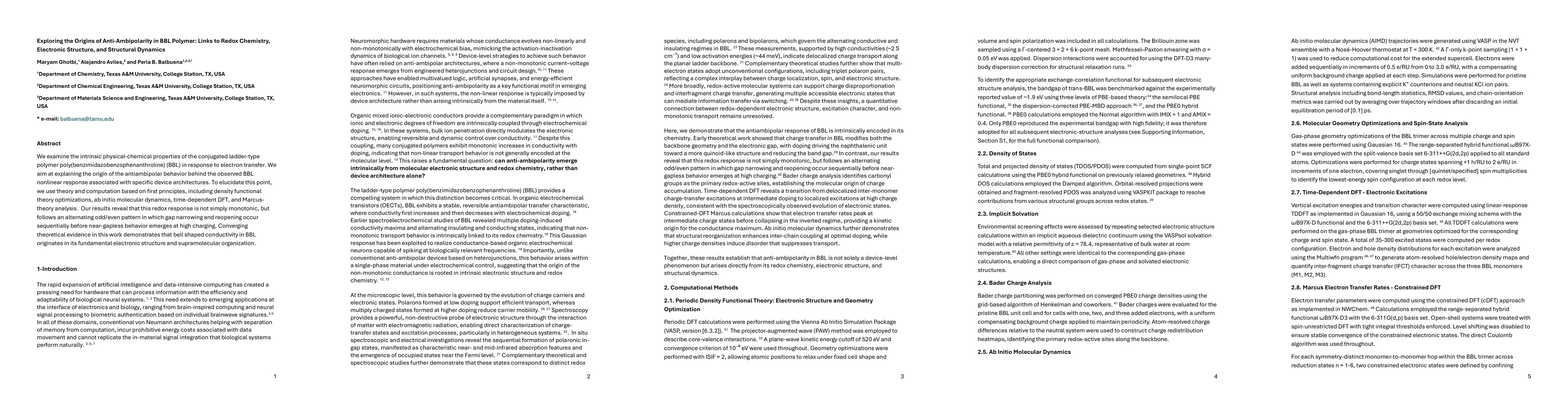 Thumbnail for Exploring the Origins of Anti-Ambipolarity in BBL Polymer: Links to Redox Chemistry, Electronic Structure, and Structural Dynamics