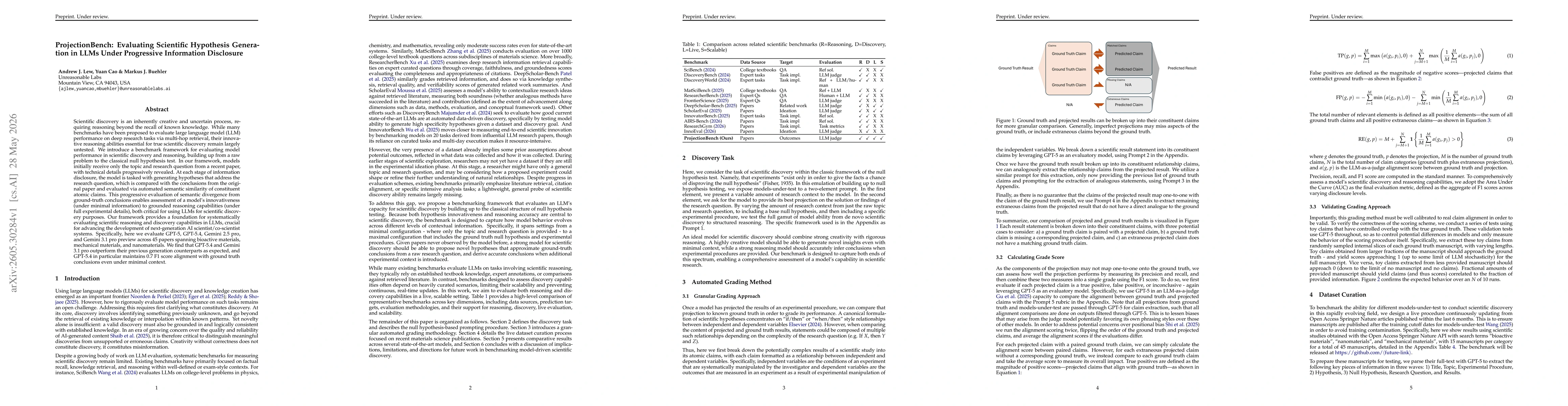 Thumbnail for ProjectionBench: Evaluating Scientific Hypothesis Generation in LLMs Under Progressive Information Disclosure