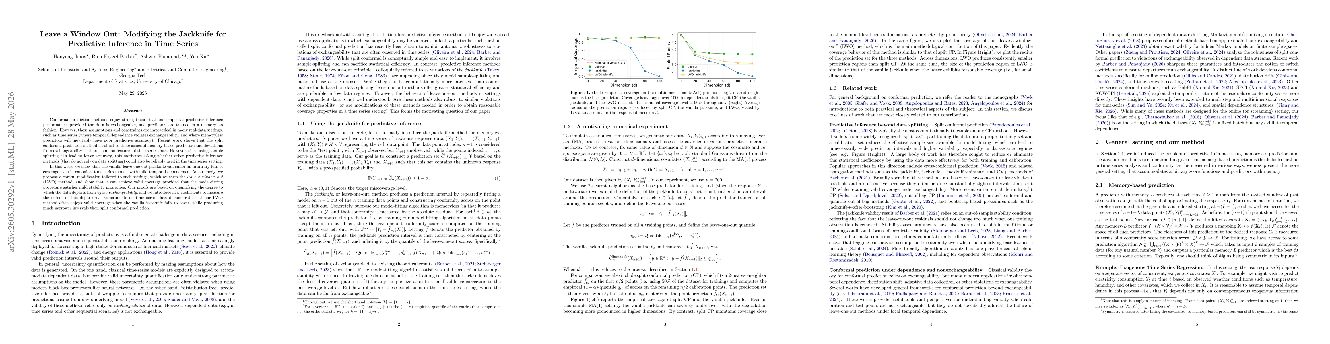 Thumbnail for Leave a Window Out: Modifying the Jackknife for Predictive Inference in Time Series