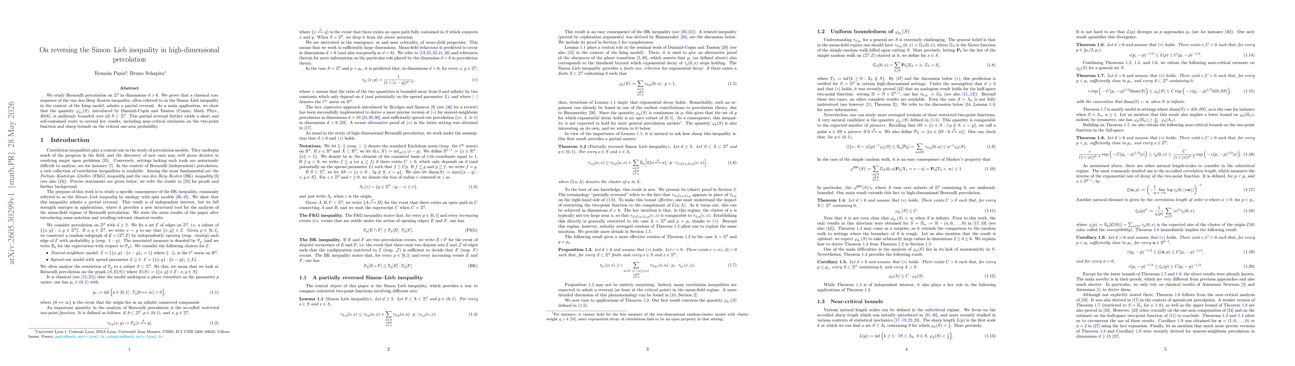Thumbnail for On reversing the Simon-Lieb inequality in high-dimensional percolation