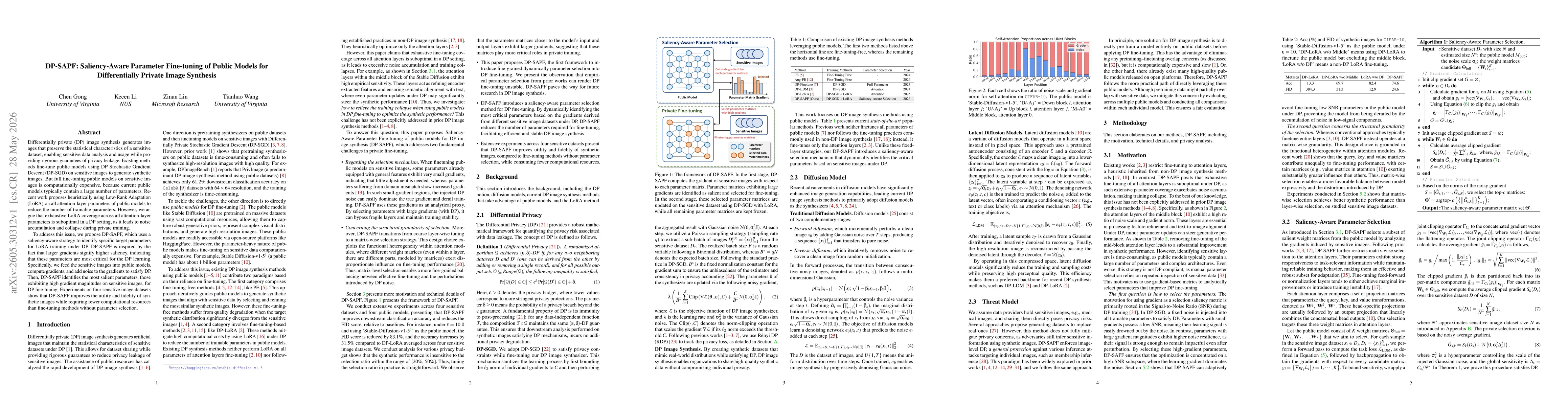 Thumbnail for DP-SAPF: Saliency-Aware Parameter Fine-tuning of Public Models for Differentially Private Image Synthesis