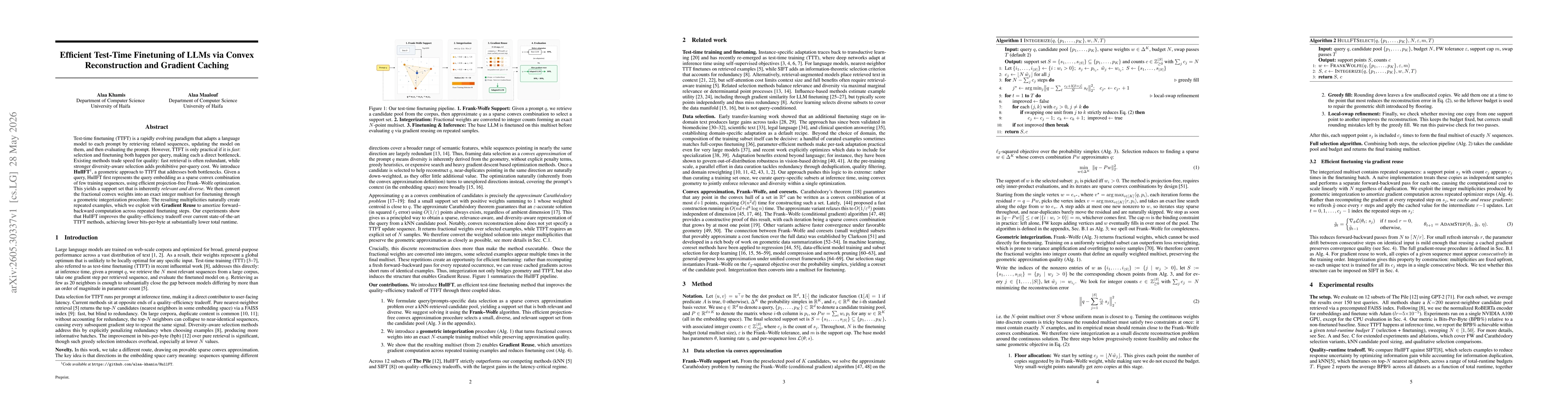 Thumbnail for Efficient Test-Time Finetuning of LLMs via Convex Reconstruction and Gradient Caching