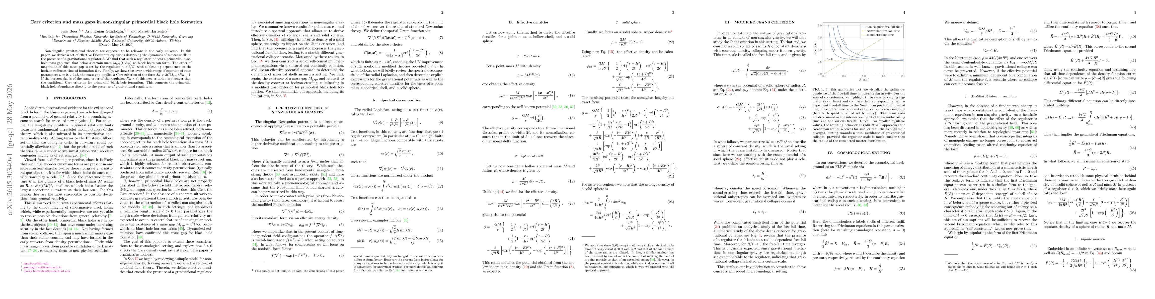 Thumbnail for Carr criterion and mass gaps in non-singular primordial black hole formation