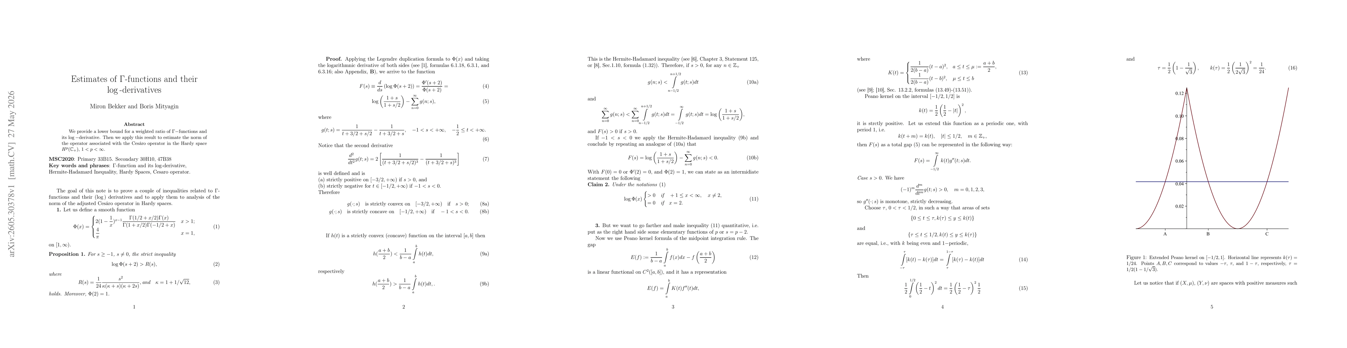 Thumbnail for Estimates of $Γ$-functions and their $\log{}$-derivatives