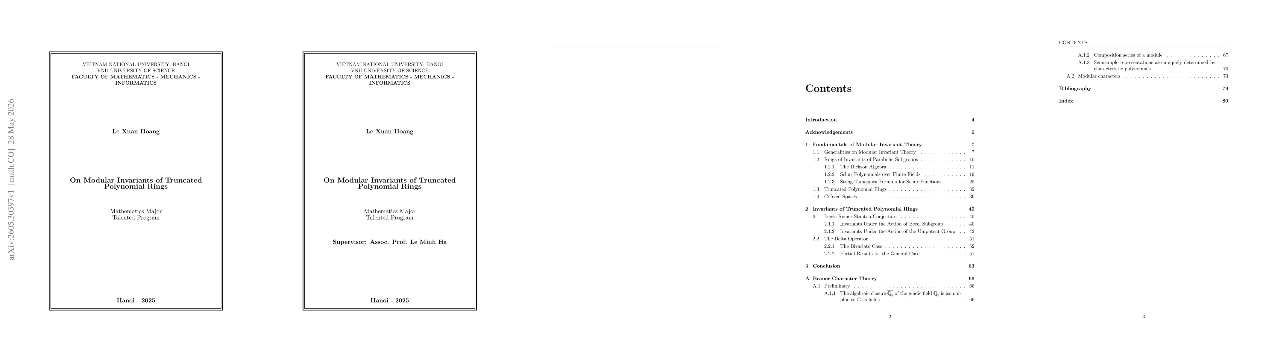Thumbnail for On Modular Invariants of Truncated Polynomial Rings
