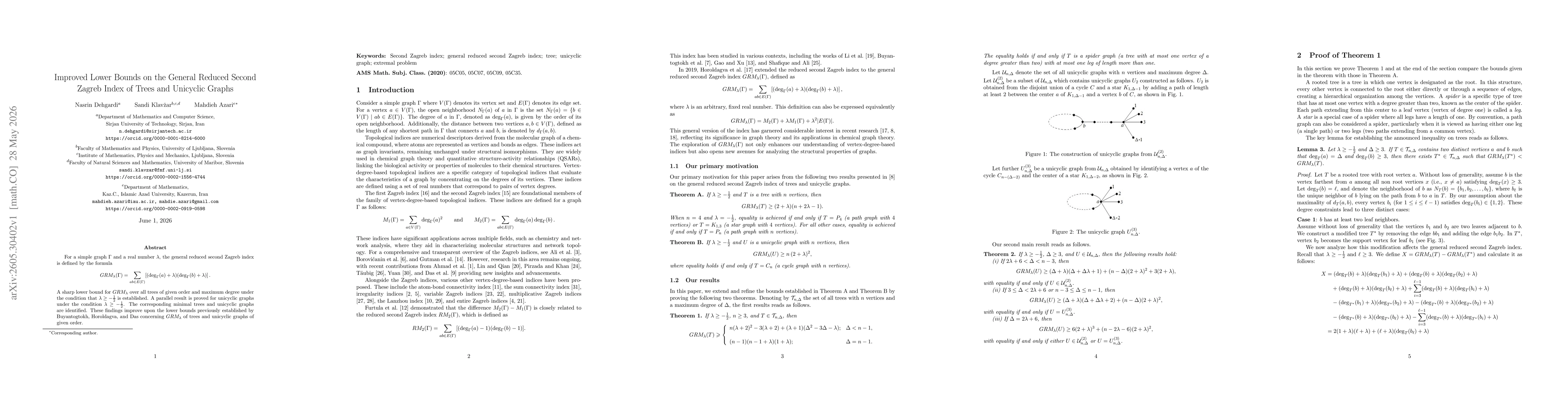 Thumbnail for Improved Lower Bounds on the General Reduced Second Zagreb Index of Trees and Unicyclic Graphs