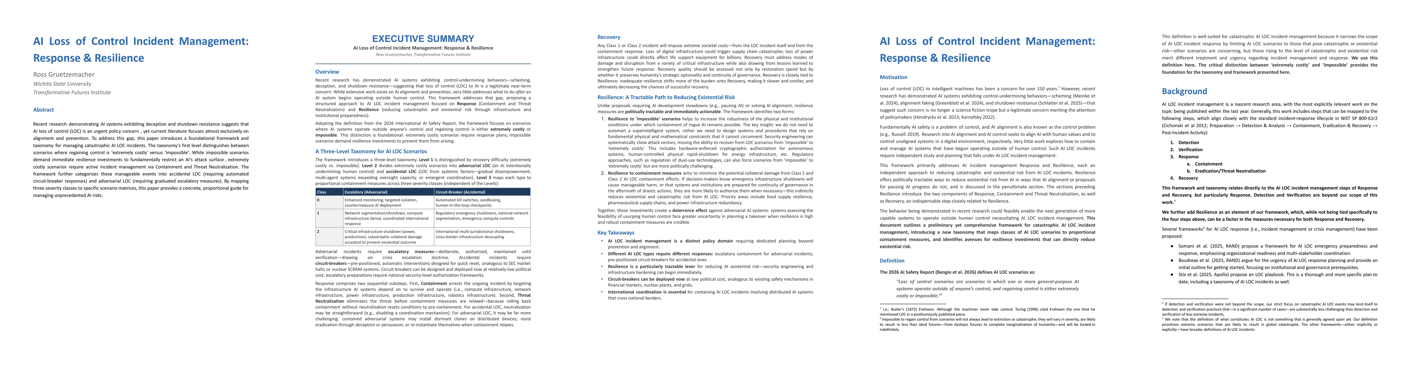 Thumbnail for AI Loss of Control Incident Management: Response & Resilience