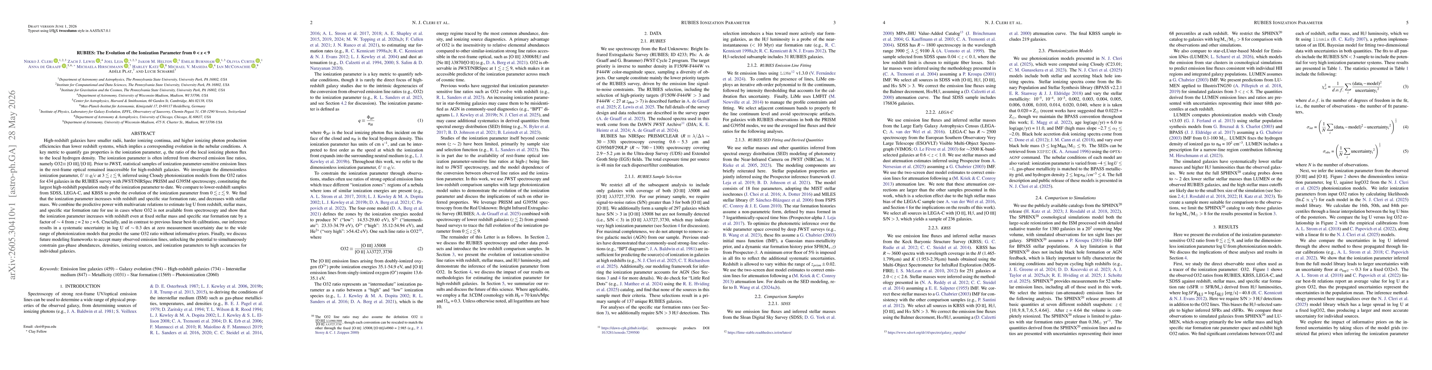 Thumbnail for RUBIES: The Evolution of the Ionization Parameter from 0 < z < 9