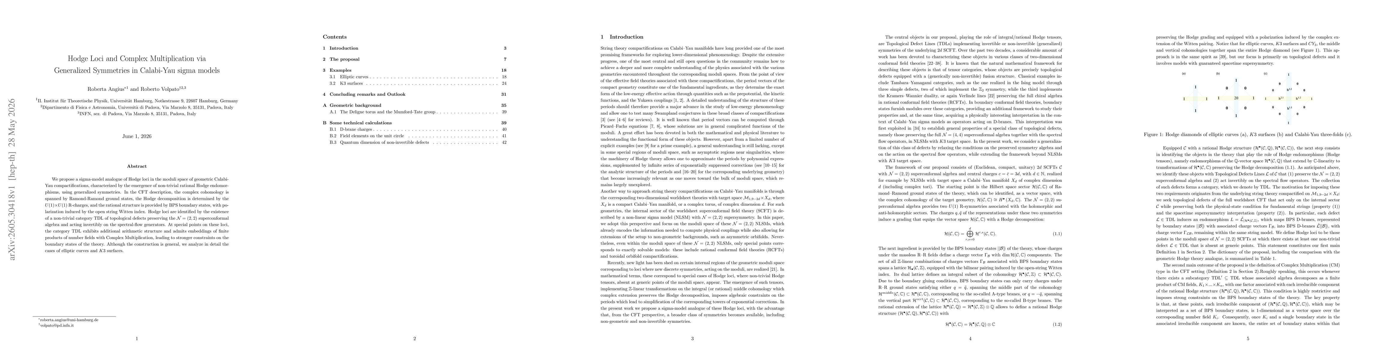 Thumbnail for Hodge Loci and Complex Multiplication via Generalized Symmetries in Calabi-Yau sigma models