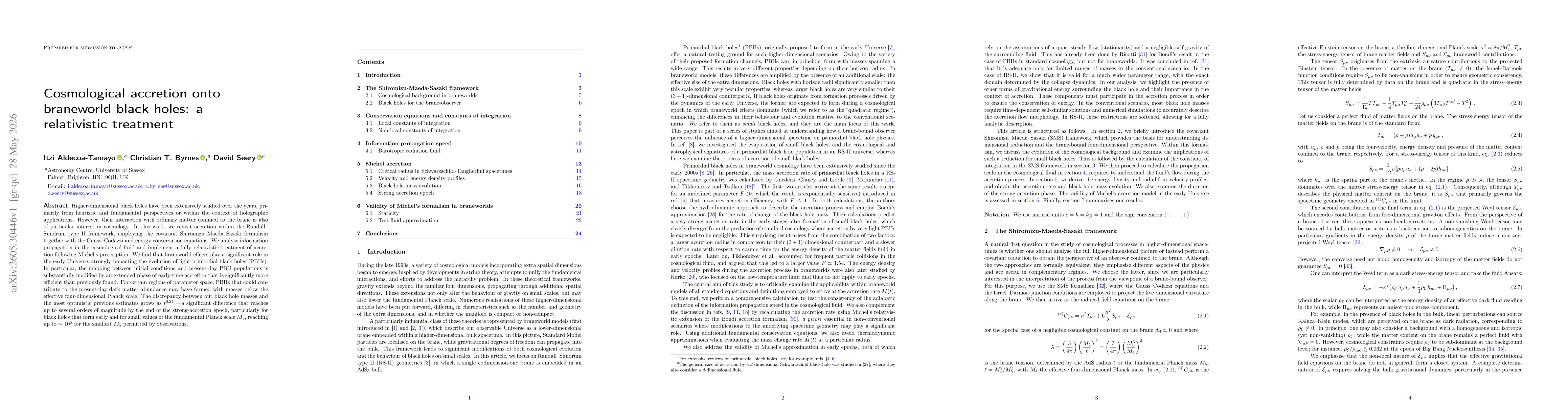 Thumbnail for Cosmological accretion onto braneworld black holes: a relativistic treatment
