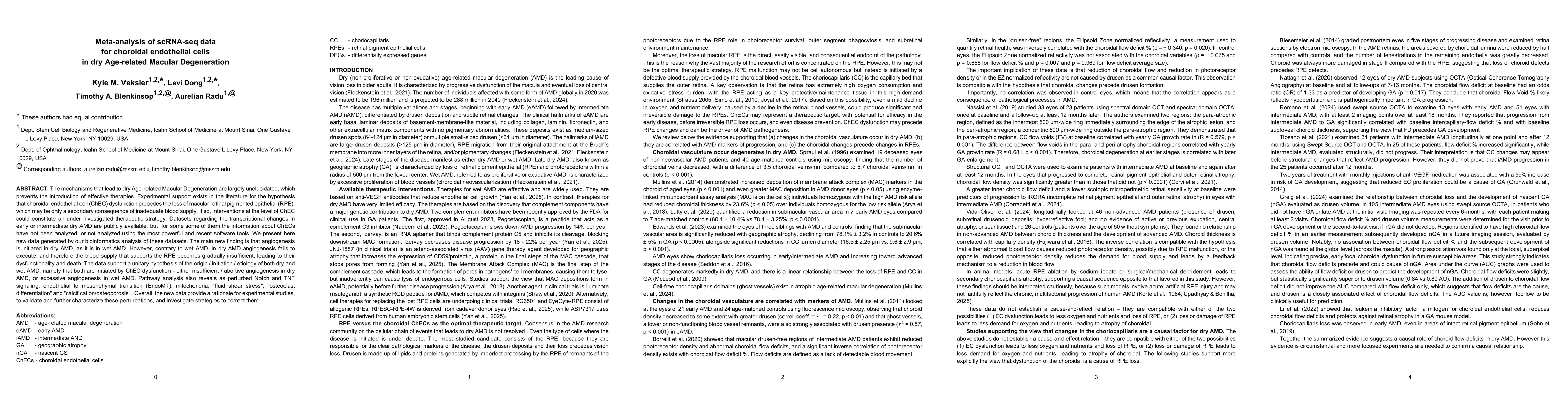 Thumbnail for Meta-analysis of scRNA-seq data for choroidal endothelial cells in dry Age-related Macular Degeneration