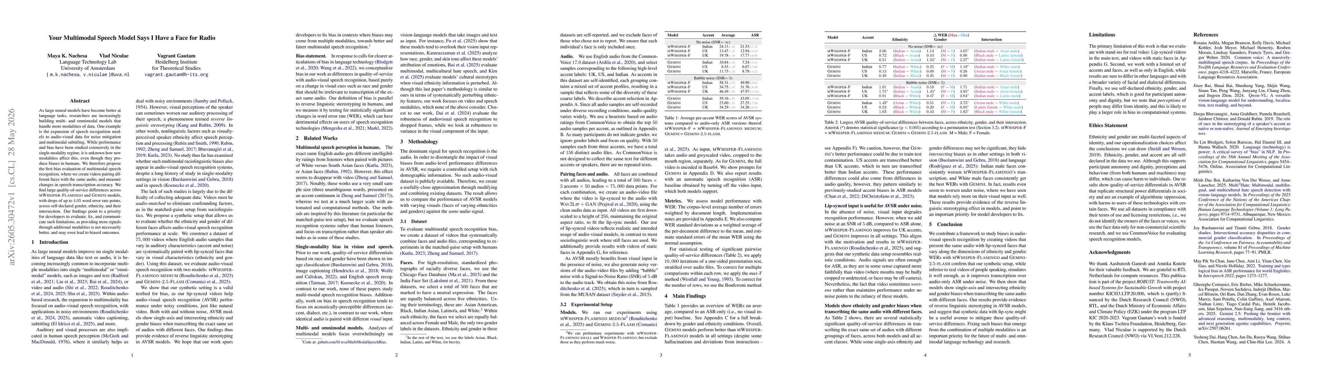 Thumbnail for Your Multimodal Speech Model Says I Have a Face for Radio