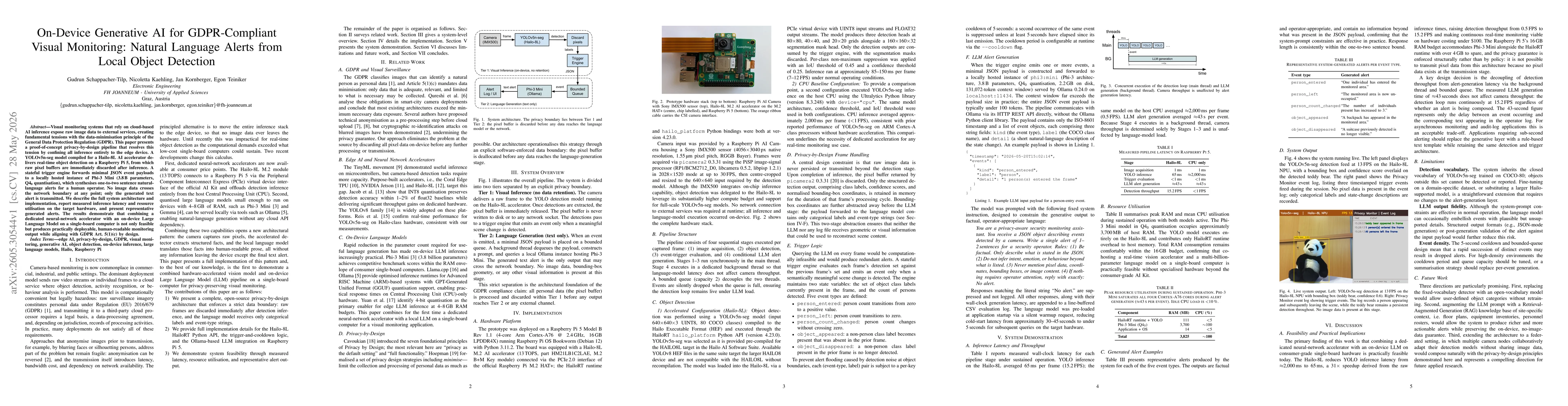 Thumbnail for On-Device Generative AI for GDPR-Compliant Visual Monitoring: Natural Language Alerts from Local Object Detection