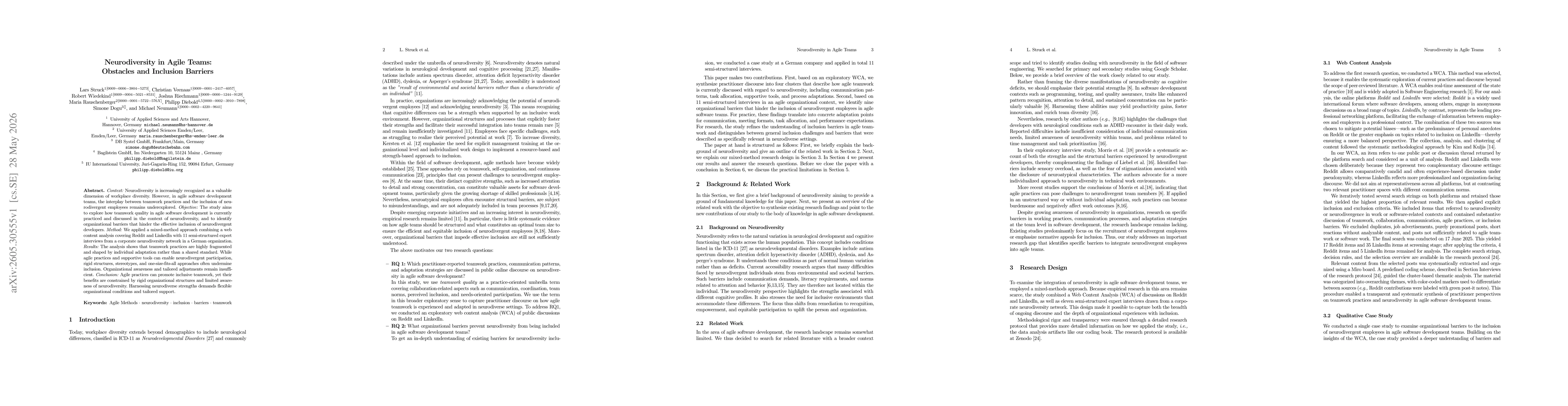 Thumbnail for Neurodiversity in Agile Teams: Obstacles and Inclusion Barriers