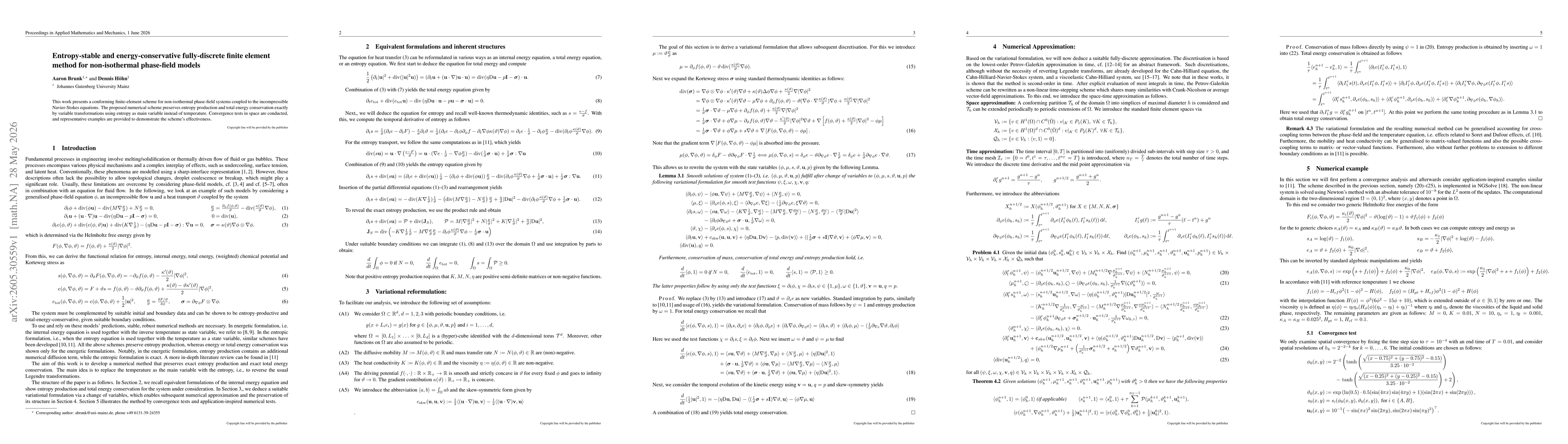 Thumbnail for Entropy-stable and energy-conservative fully-discrete finite element method for non-isothermal phase-field models