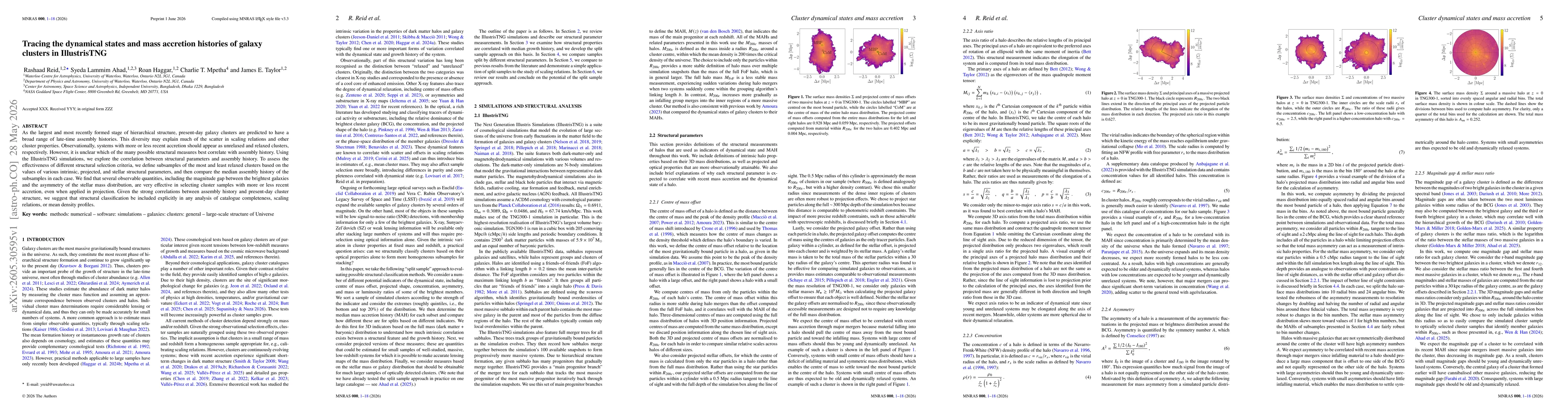 Thumbnail for Tracing the dynamical states and mass accretion histories of galaxy clusters in IllustrisTNG