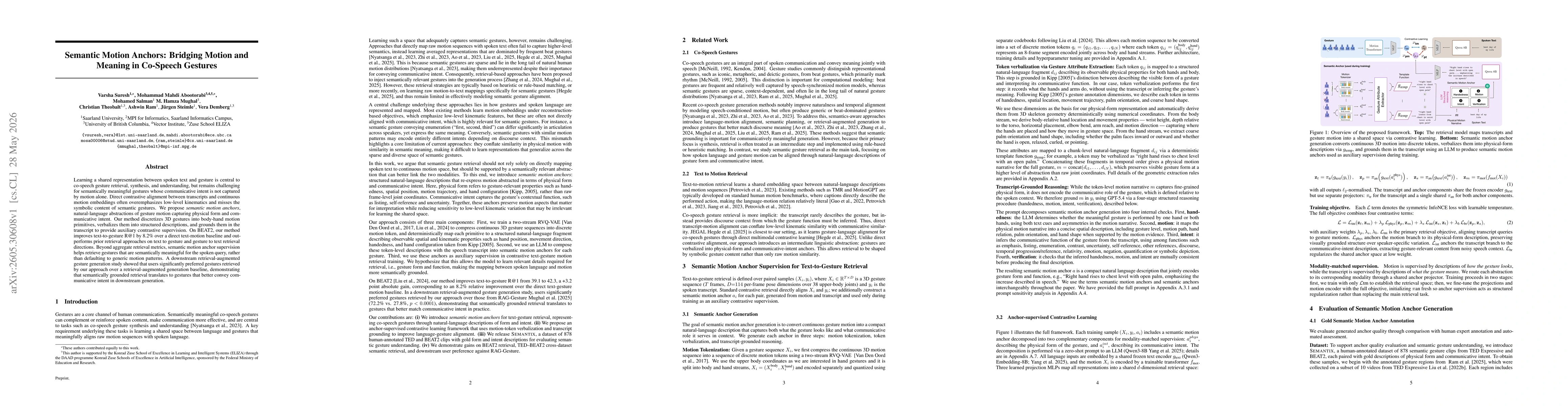 Thumbnail for Semantic Motion Anchors: Bridging Motion and Meaning in Co-Speech Gestures