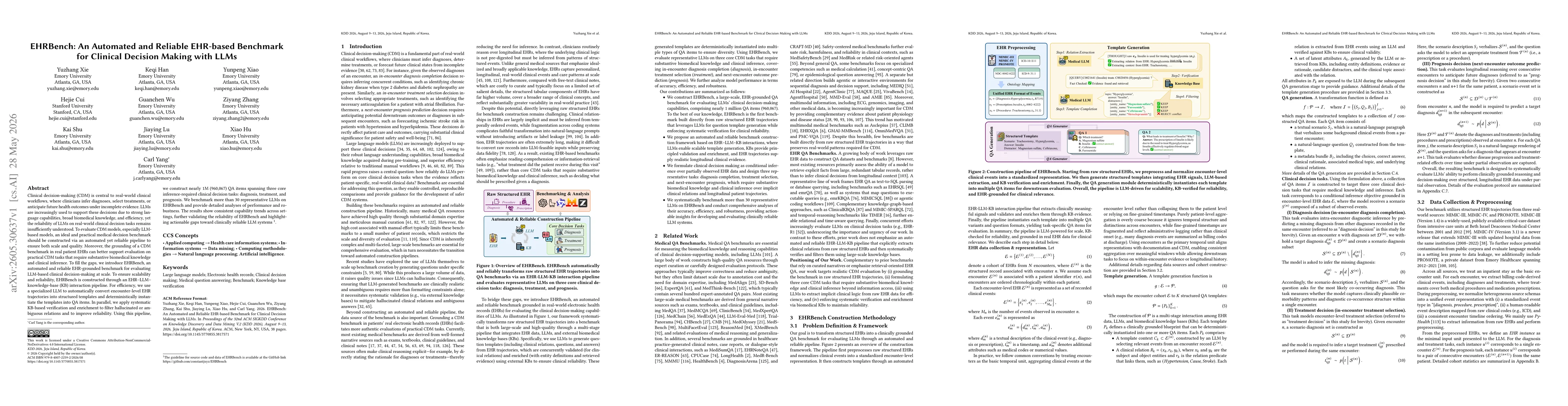 Thumbnail for EHRBench: An Automated and Reliable EHR-based Benchmark for Clinical Decision Making with LLMs