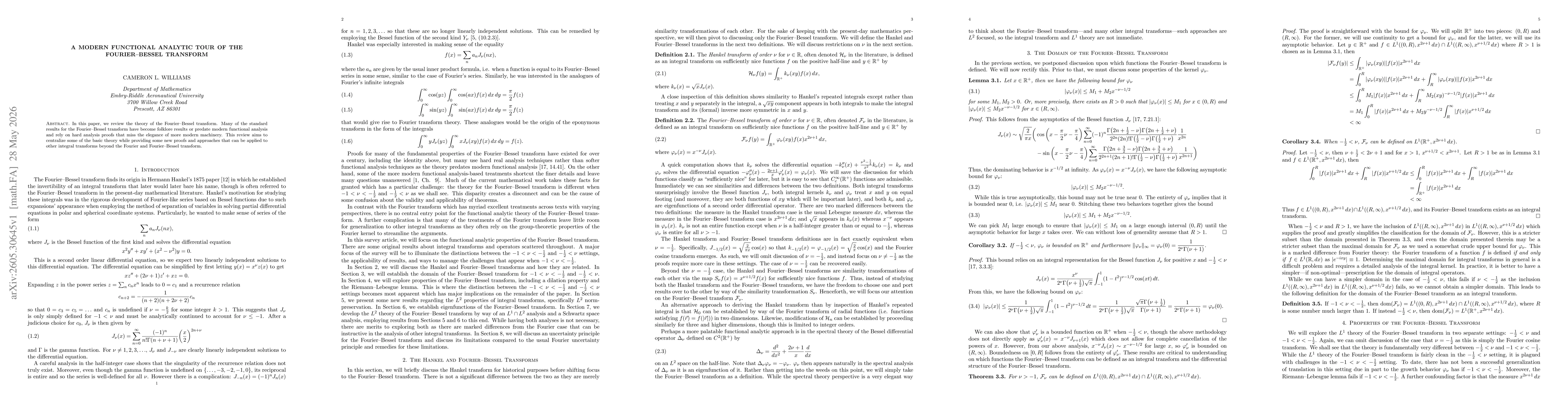 Thumbnail for A Modern Functional Analytic Tour of the Fourier-Bessel Transform