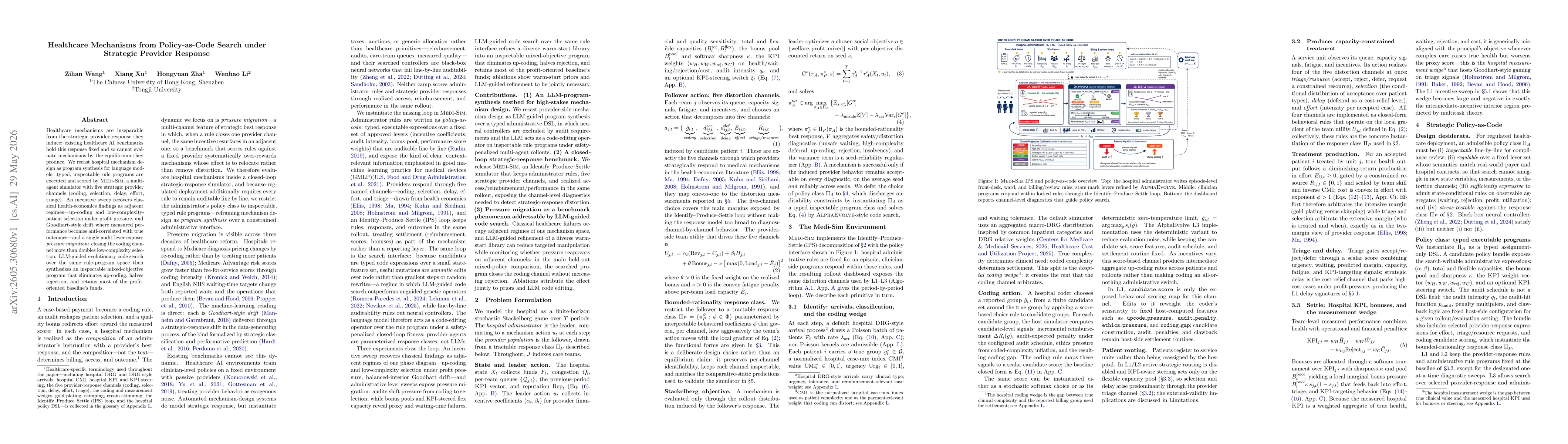 Thumbnail for Healthcare Mechanisms from Policy-as-Code Search under Strategic Provider Response