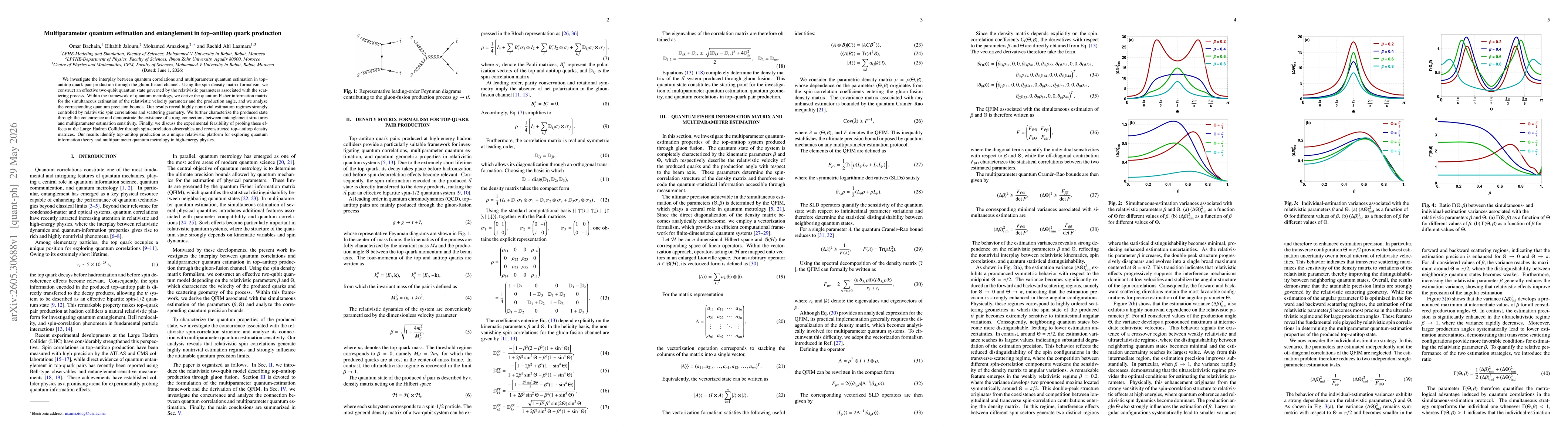 Thumbnail for Multiparameter quantum estimation and entanglement in top--antitop quark production