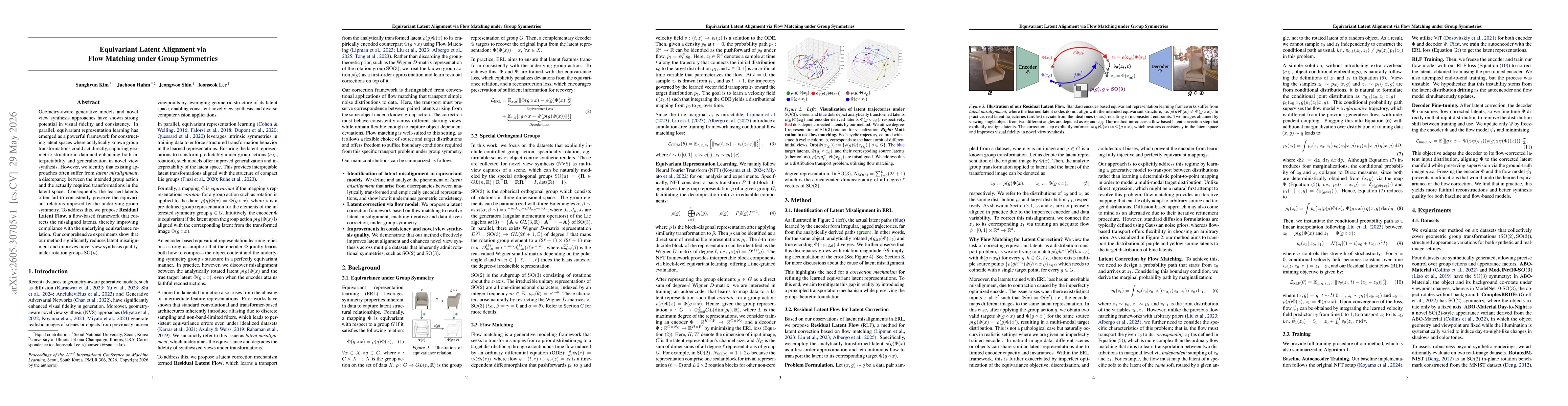Thumbnail for Equivariant Latent Alignment via Flow Matching under Group Symmetries