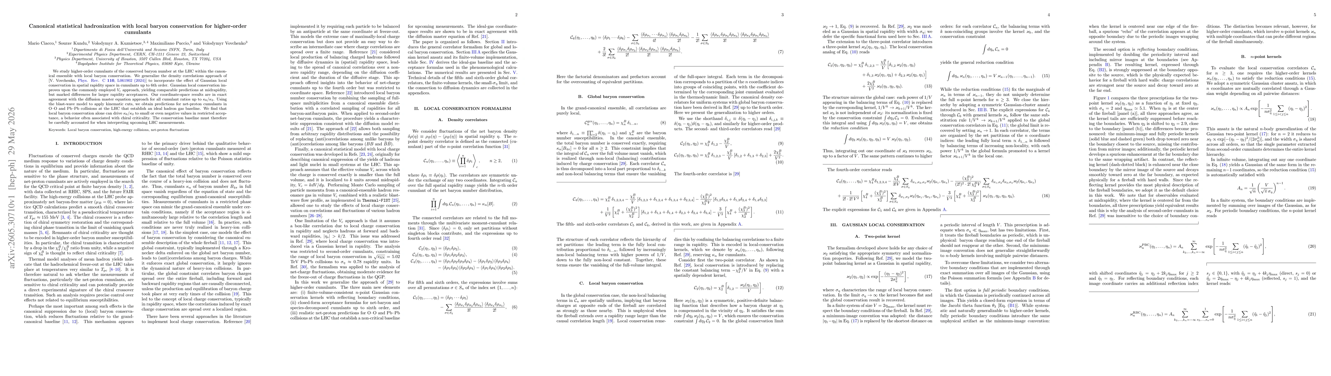 Thumbnail for Canonical statistical hadronization with local baryon conservation for higher-order cumulants