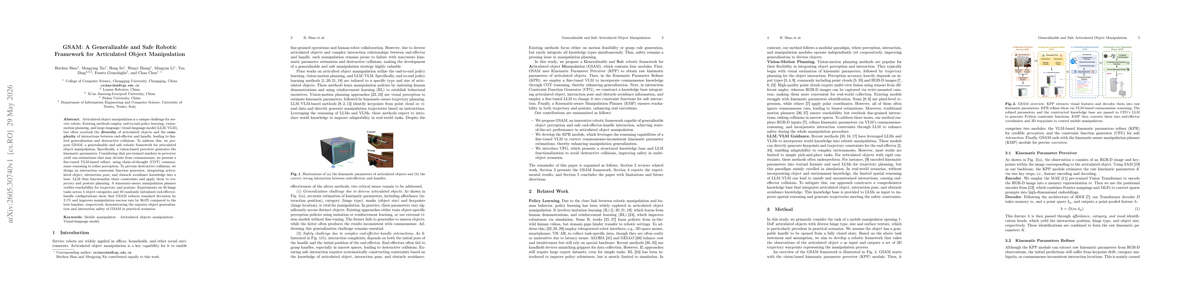 Thumbnail for GSAM: A Generalizable and Safe Robotic Framework for Articulated Object Manipulation