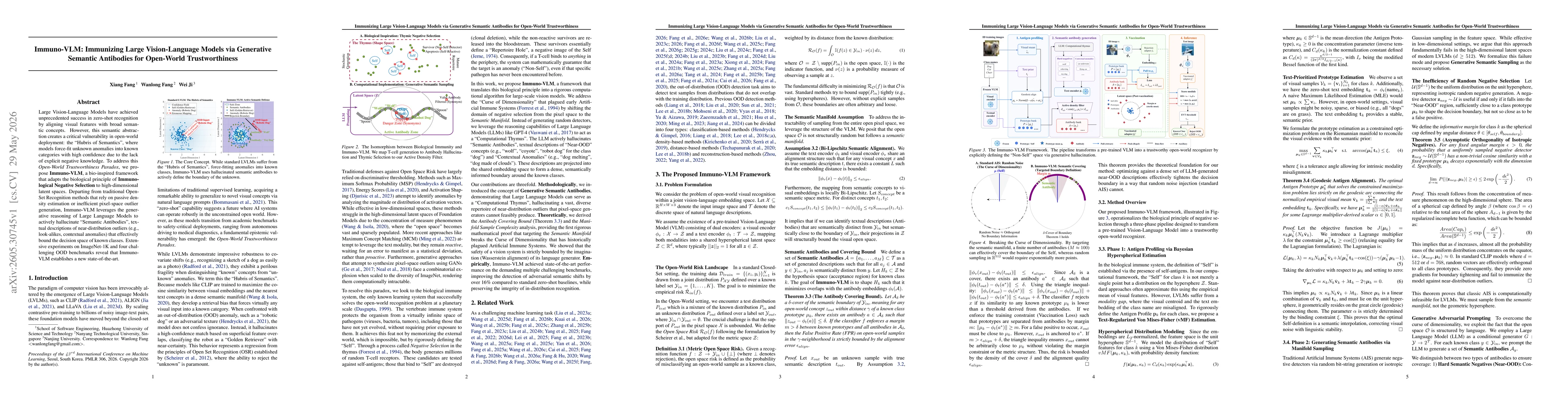 Thumbnail for Immuno-VLM: Immunizing Large Vision-Language Models via Generative Semantic Antibodies for Open-World Trustworthiness