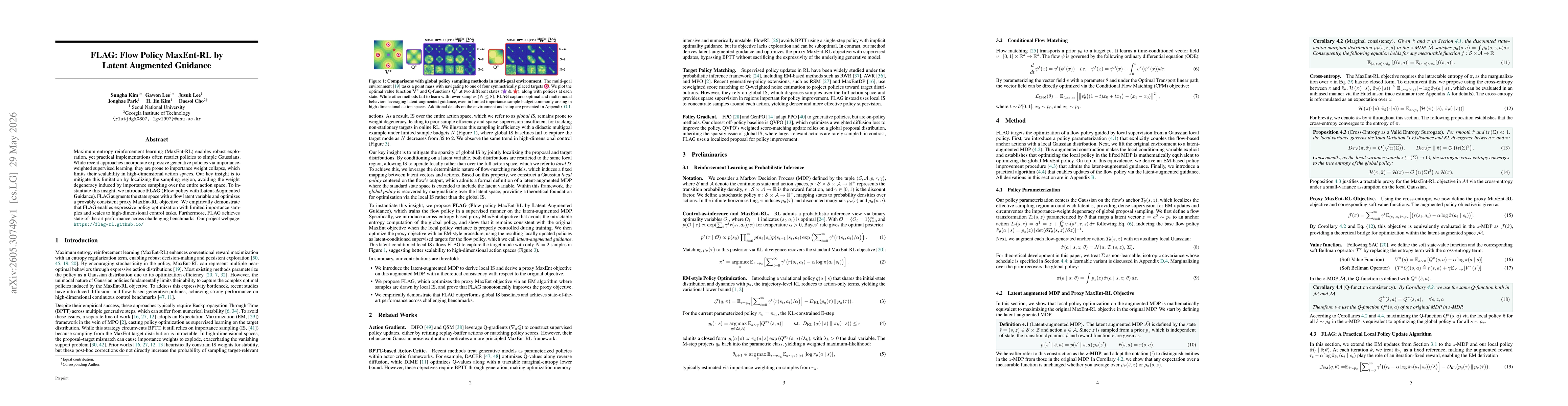 Thumbnail for FLAG: Flow Policy MaxEnt-RL by Latent Augmented Guidance