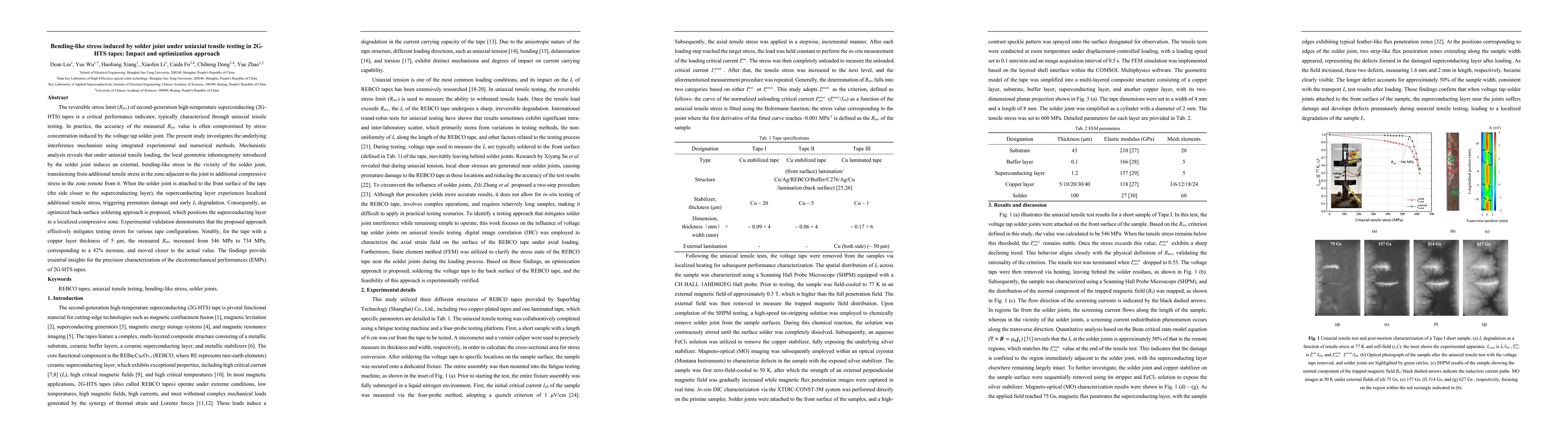 Thumbnail for Bending-like stress induced by solder joint under uniaxial tensile testing in 2G-HTS tapes: Impact and optimization approach