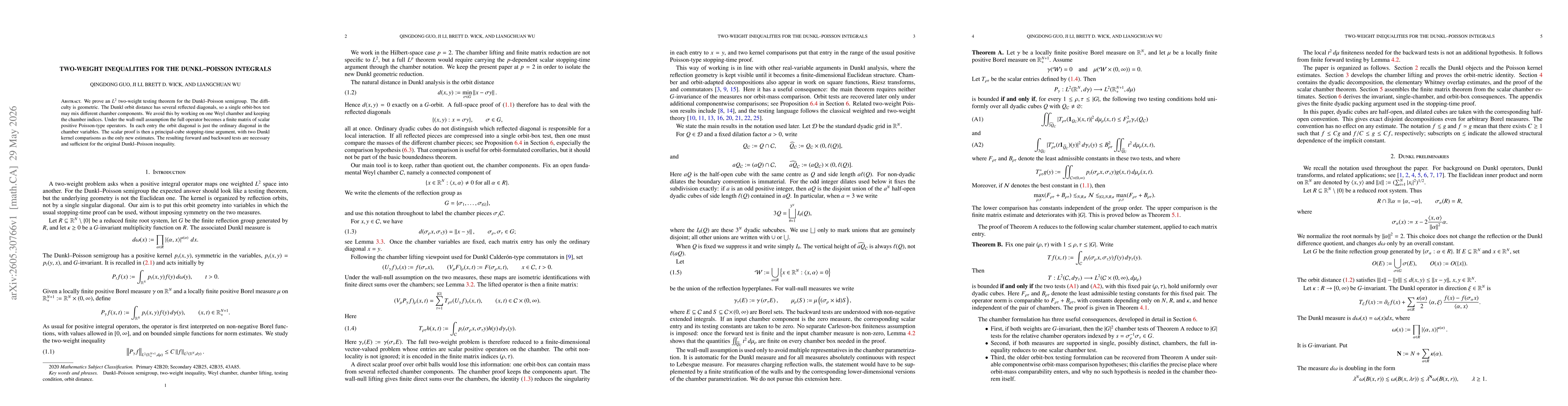 Thumbnail for Two-weight inequalities for the Dunkl--Poisson integrals