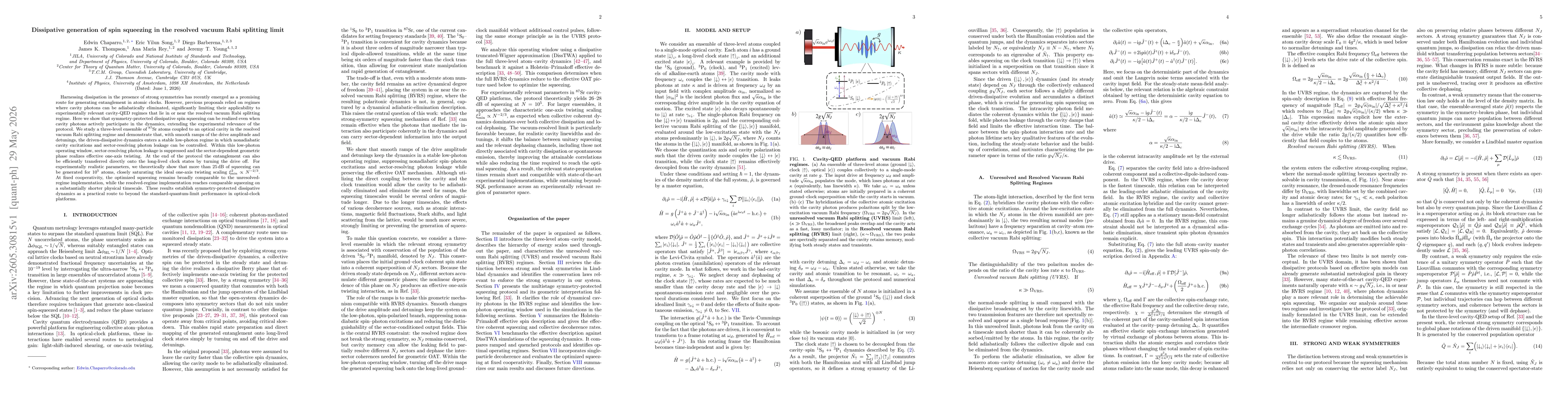 Thumbnail for Dissipative generation of spin squeezing in the resolved vacuum Rabi splitting limit