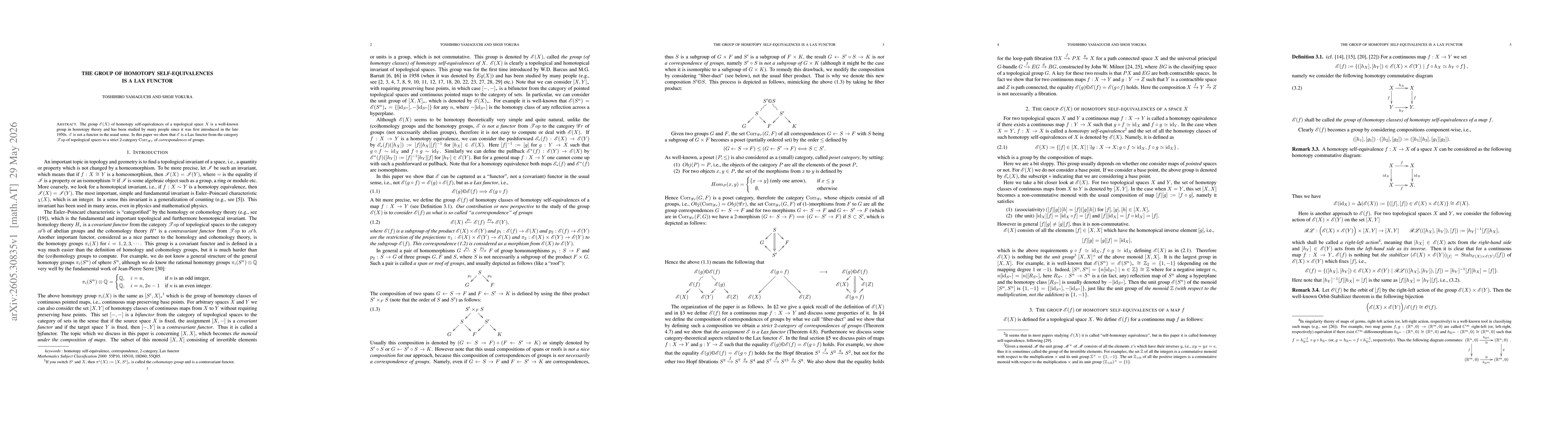 Thumbnail for The group of homotopy self-equivalences is a Lax functor