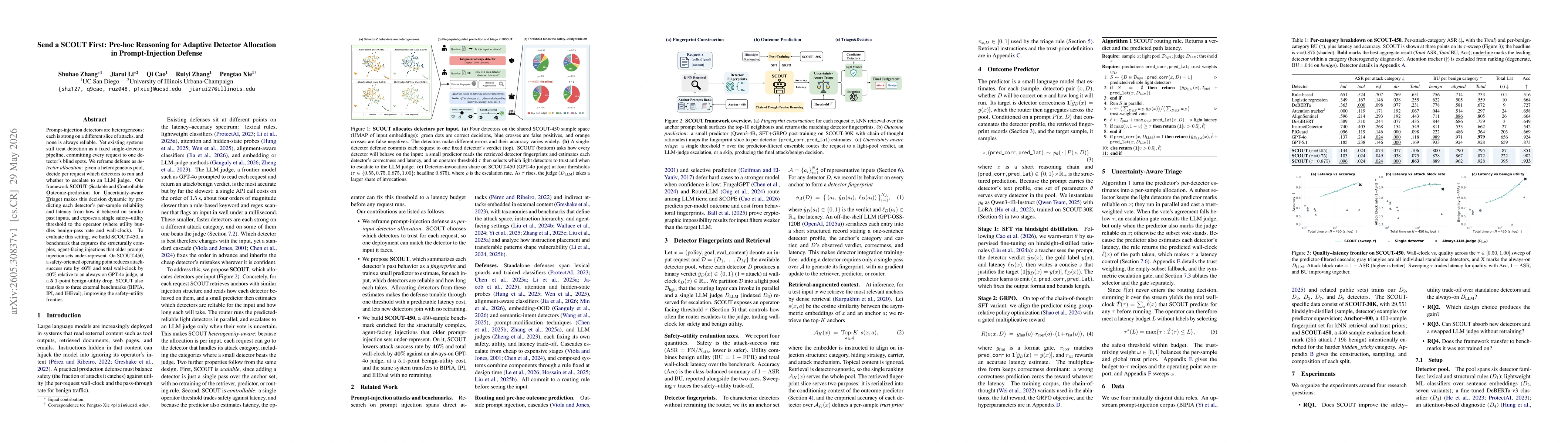 Thumbnail for Send a SCOUT First: Pre-hoc Reasoning for Adaptive Detector Allocation in Prompt-Injection Defense
